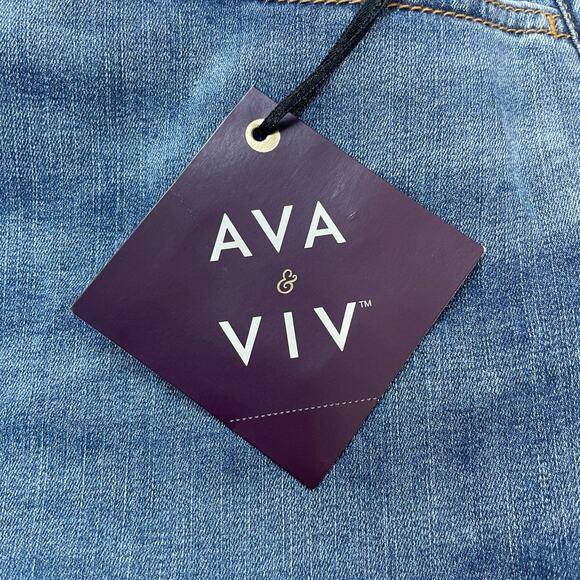Ava & Viv Women's High-Rise Skinny Jeans Medium Wash Stretch Size 24 - Picture 4 of 7